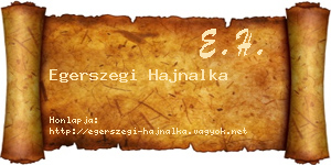Egerszegi Hajnalka névjegykártya